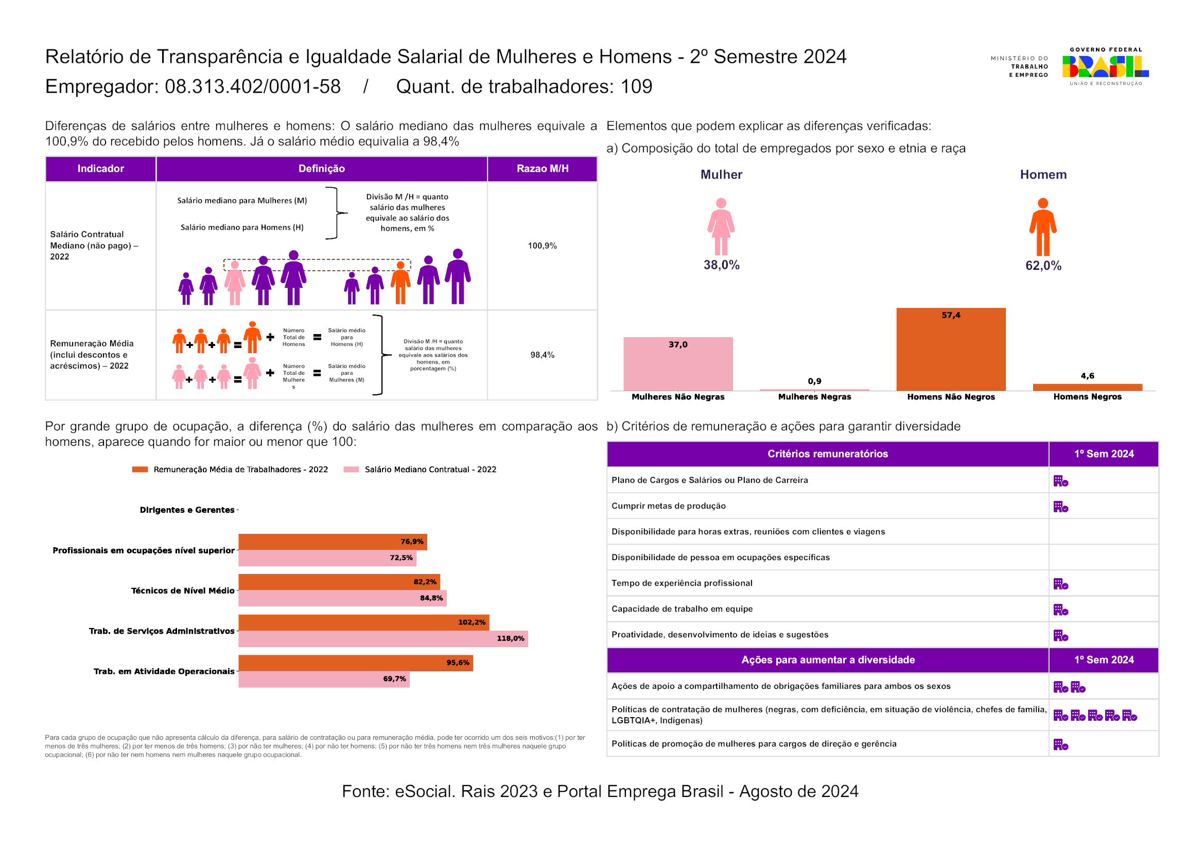 Relatrio de Transparncia e Igualdade Salarial de Mulheres e Homens - 2024 Segundo Semestre